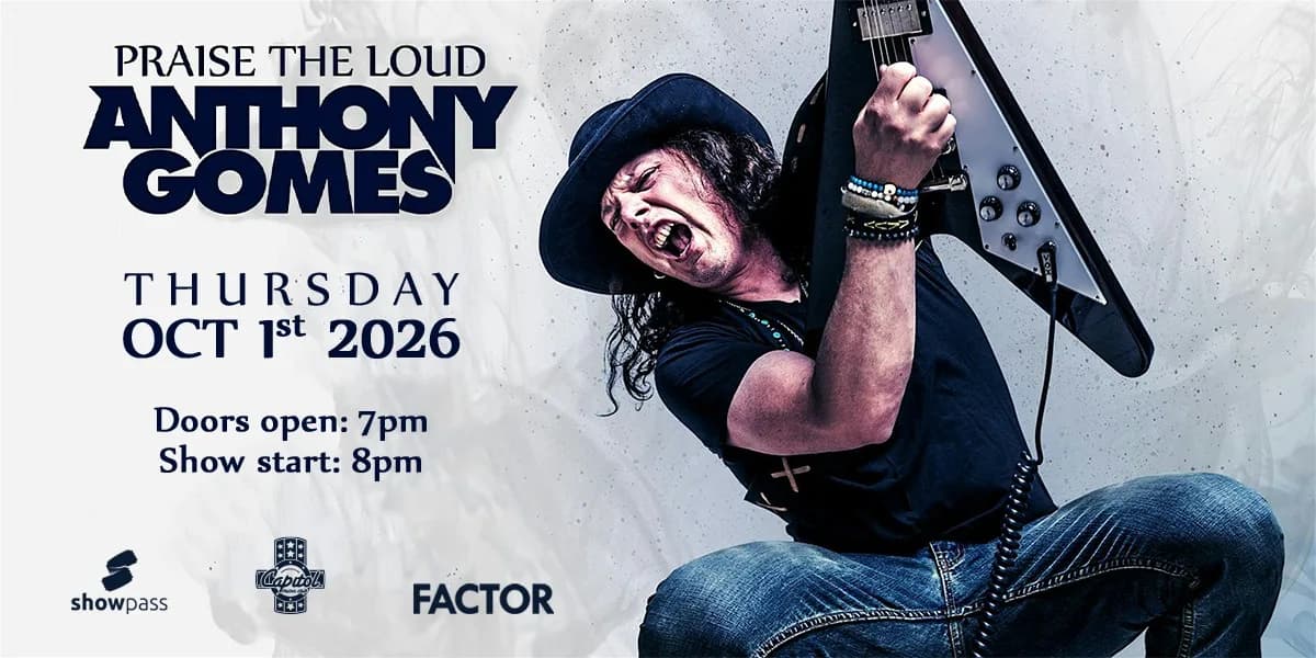 Anthony Gomes "Praise The Loud" 2026 World Tour event poster