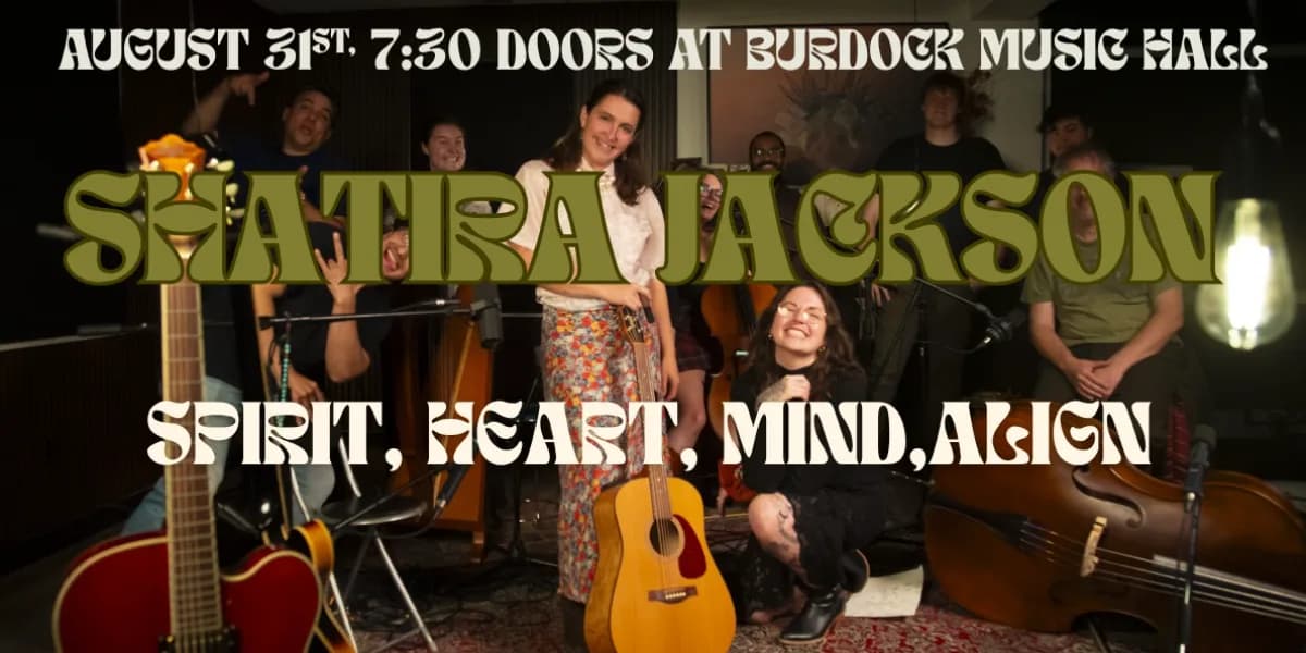 Shatira Jackson, with show opener Toronto Sitar. event poster