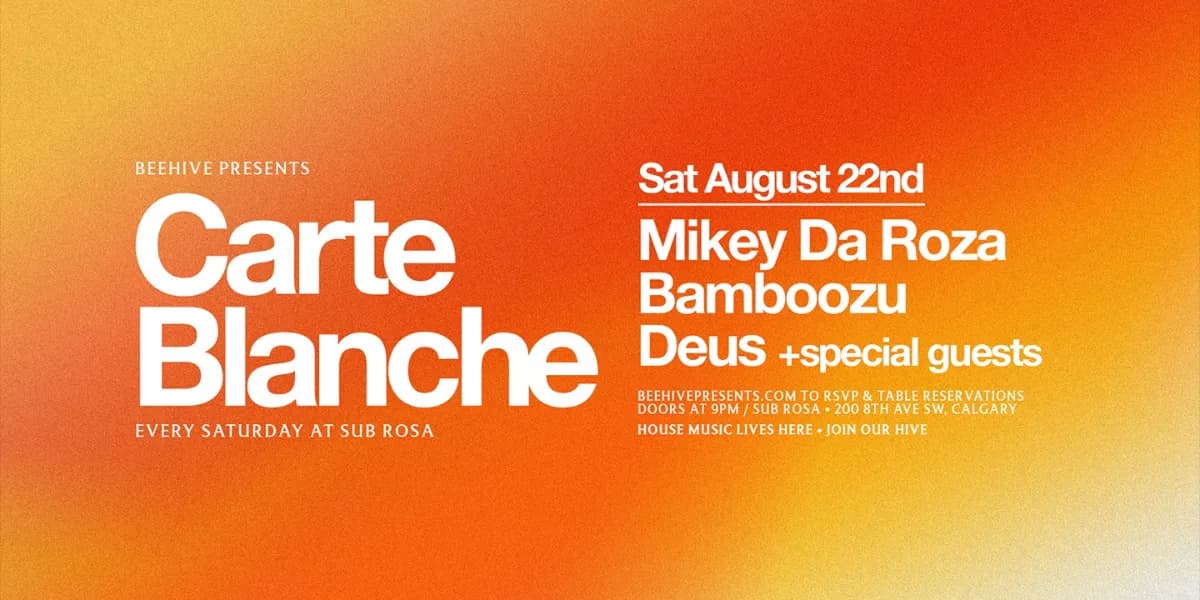 CARTE BLANCHE • 08.22.26 event poster