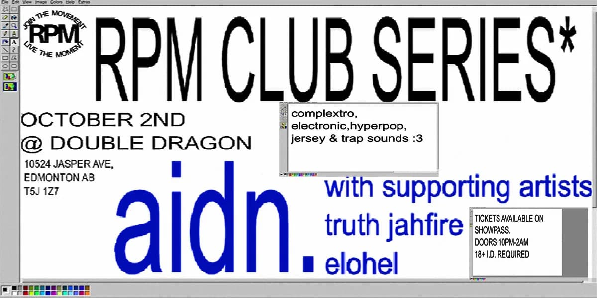 RPM Club Series ft. Aidn. + Support event poster