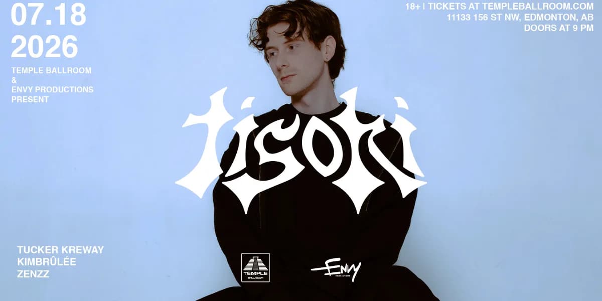 TEMPLE BALLROOM & ENVY PRODUCTIONS PRESENTS: TISOKI // FREE BEFORE 10:30 PM event poster