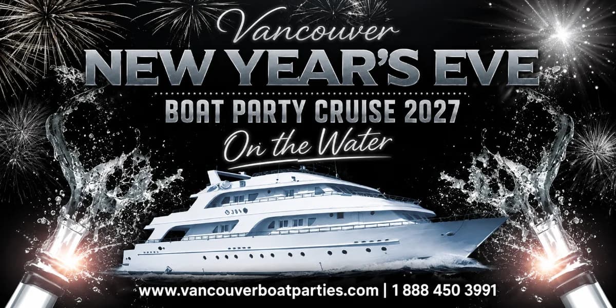 Vancouver New Year's Eve Boat Party Cruise 2027: On the Water event poster