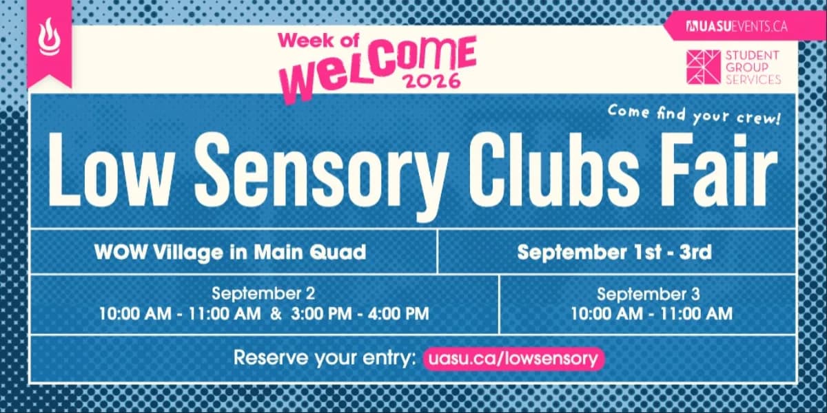 Clubs Fair, Low-Sensory Reservation event poster
