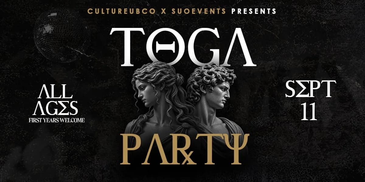 UBCO TOGA PARTY (ALL AGES) event poster