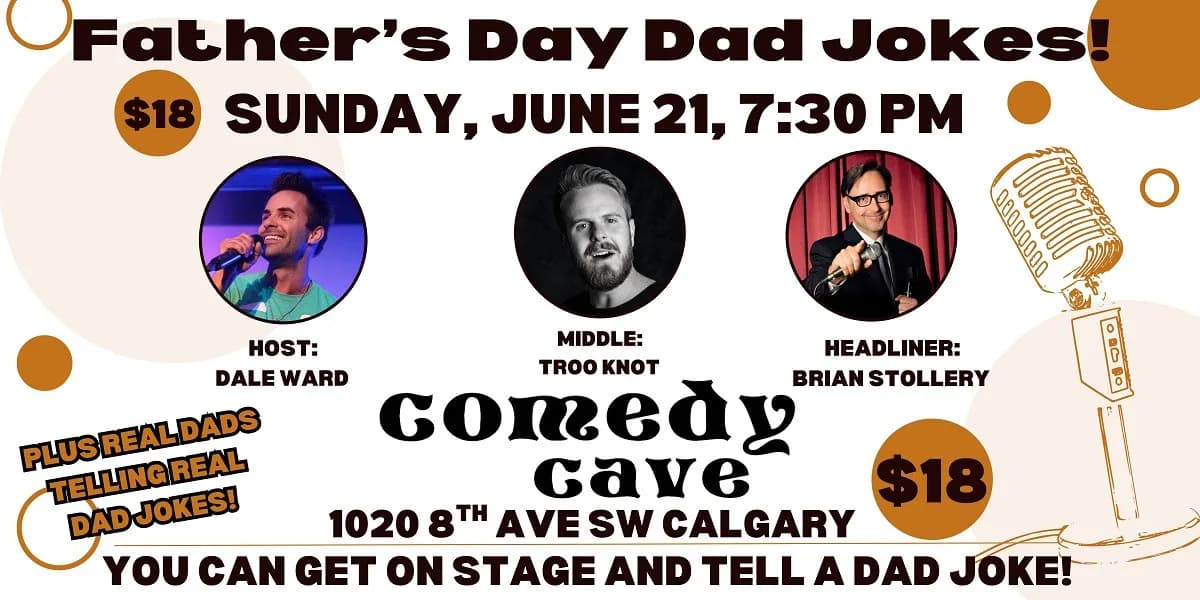 Father's Day at the Comedy Cave Calgary event poster