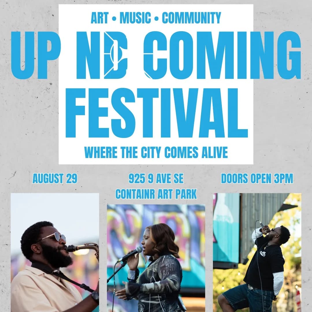UP ND COMING FEST event poster
