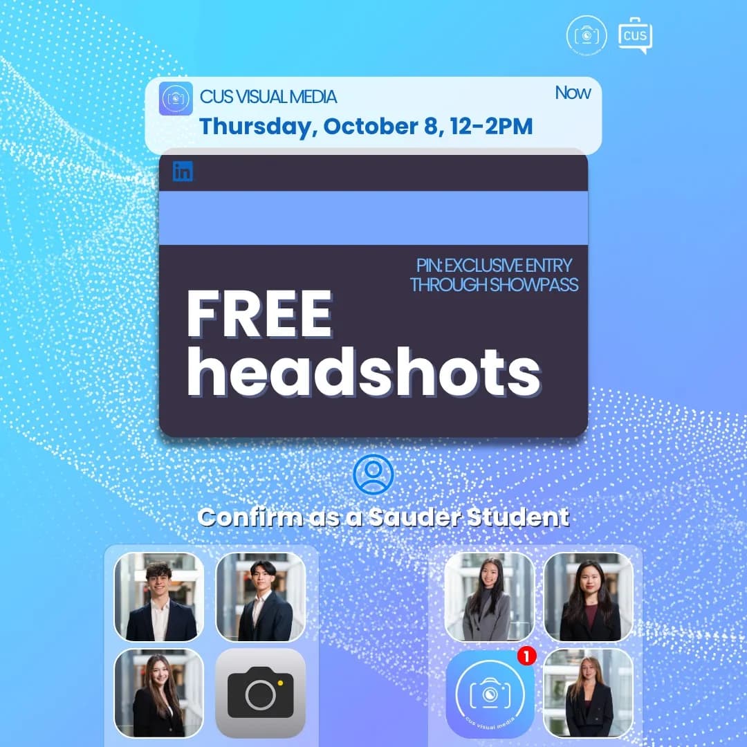 CUSVM October Public Headshots event poster