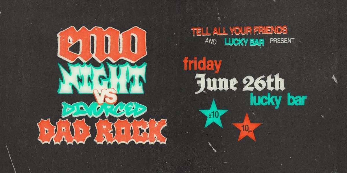 Emo Vs Divorced Dad Rock Night event poster