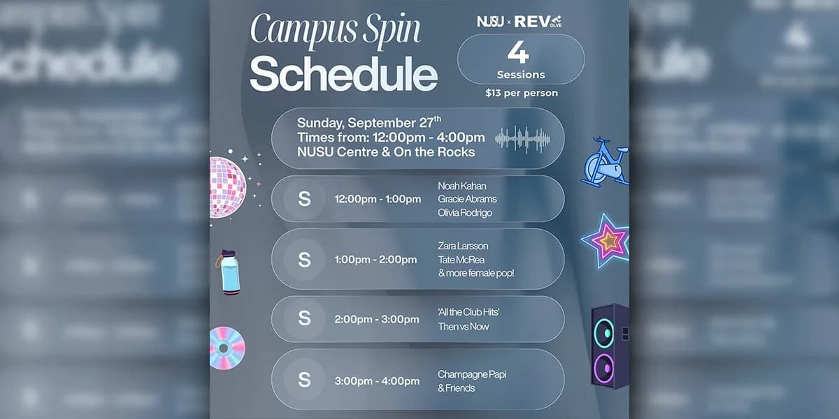 REVolve Cycle Campus Spin Class event poster