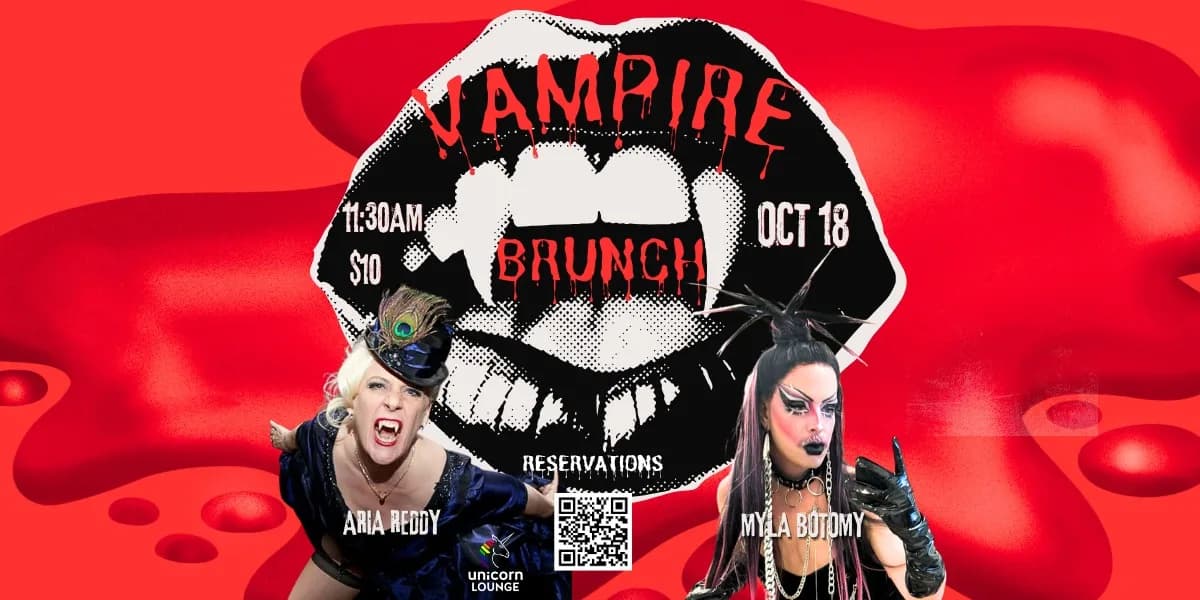 Vampire Brunch with Aria Reddy & Myla Botomy event poster