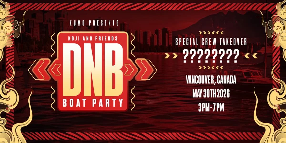 Koji and Friends DNB Boat Party event poster