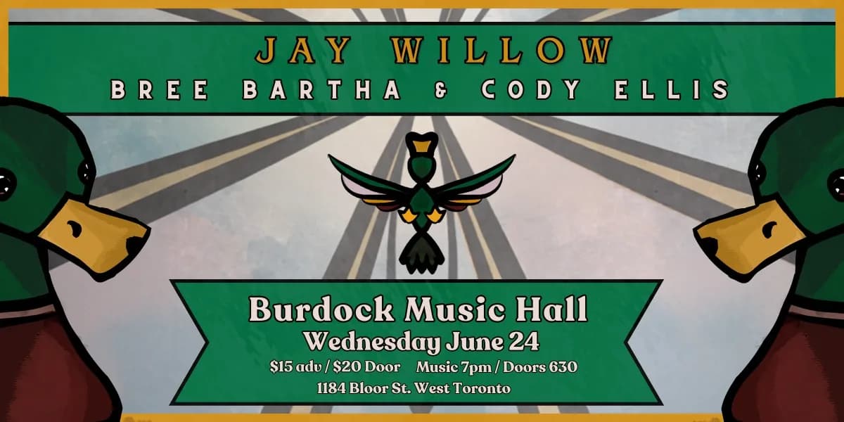 Jay Willow, Bree Bartha & Cody Ellis event poster