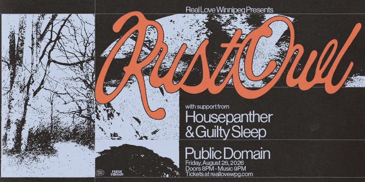 Rust Owl / Guilty Sleep / Housepanther event poster