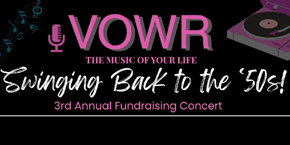 VOWR Radio Presents "A Swing Back To the 50s!" event poster