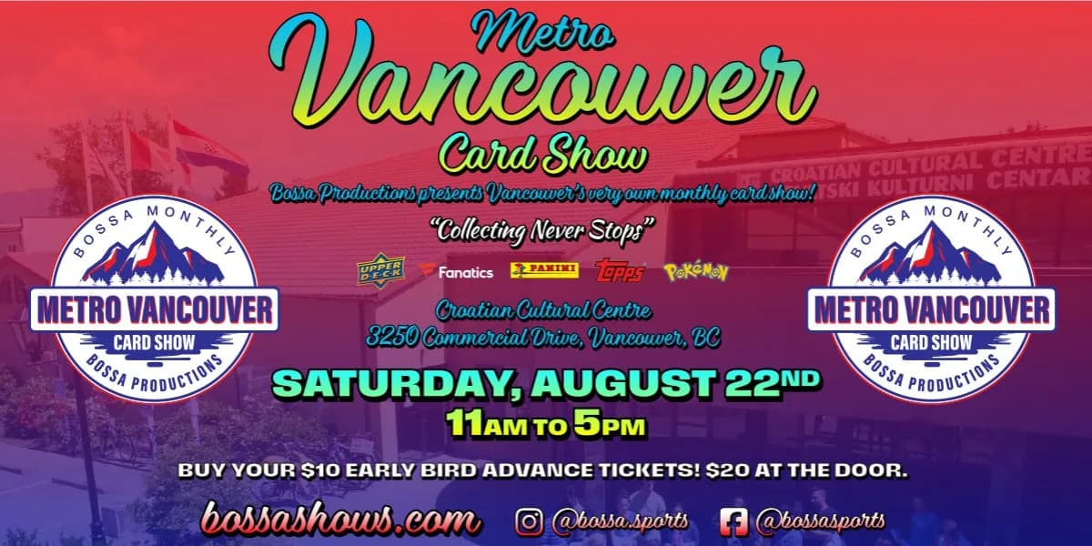 Metro Vancouver BOSSA Card Show - Sat, Aug 22, 2026 event poster