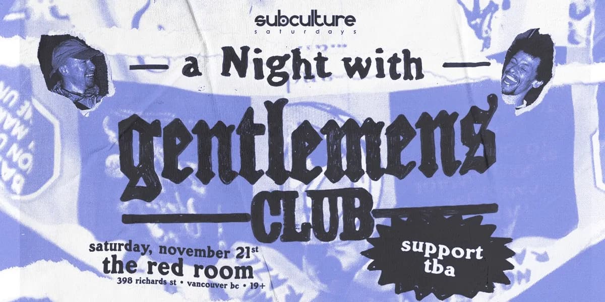 Gentlemens Club at SUBculture Saturdays event poster