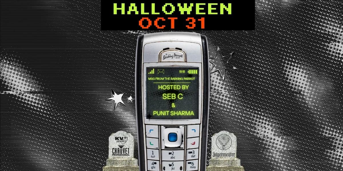 THE BARKING PARROT - THE RAVE ON THE GRAVE - HALLOWEEN PARTY event poster
