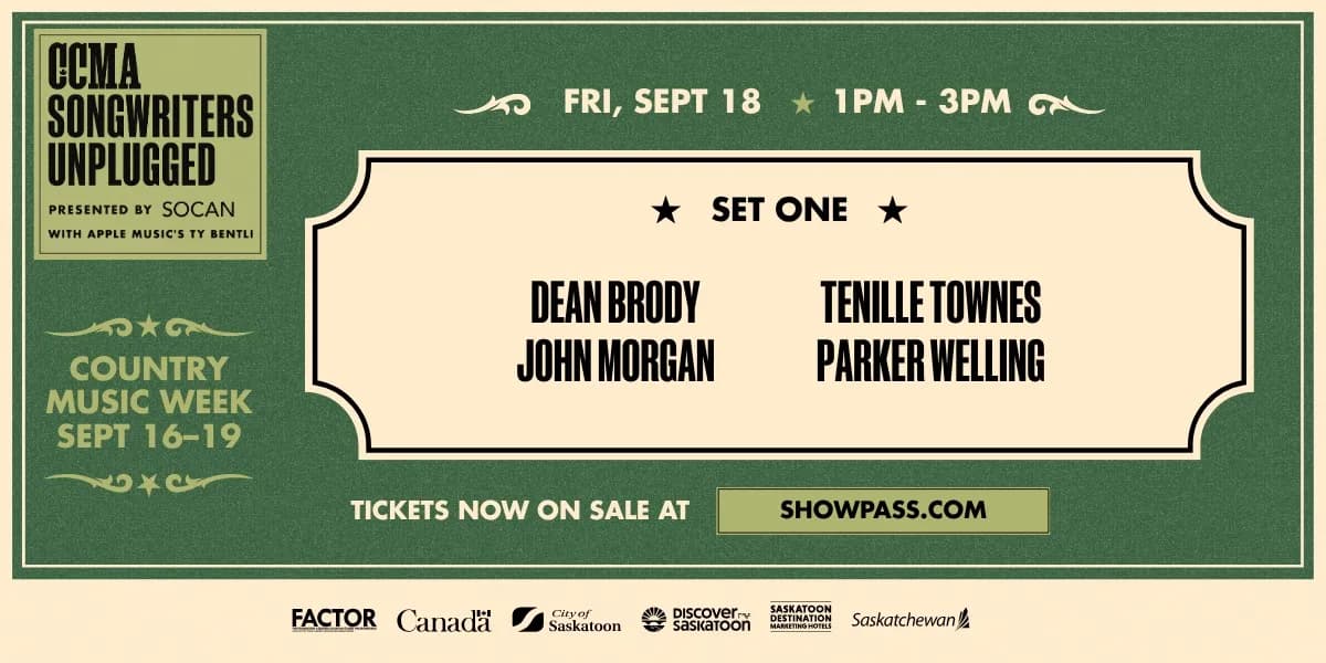 CCMA Songwriters Unplugged 3: Presented by SOCAN with Apple Music’s Ty Bentli event poster