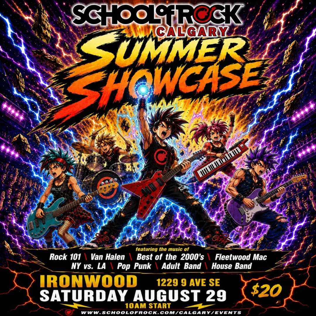 School of Rock Calgary 2026 Summer Showcase event poster