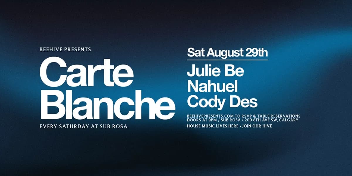 CARTE BLANCHE • 08.29.26 event poster