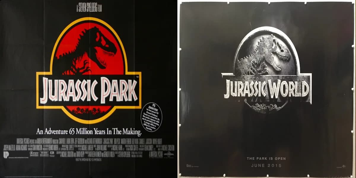Jurassic Park (1993) & Jurassic World (2015) event poster