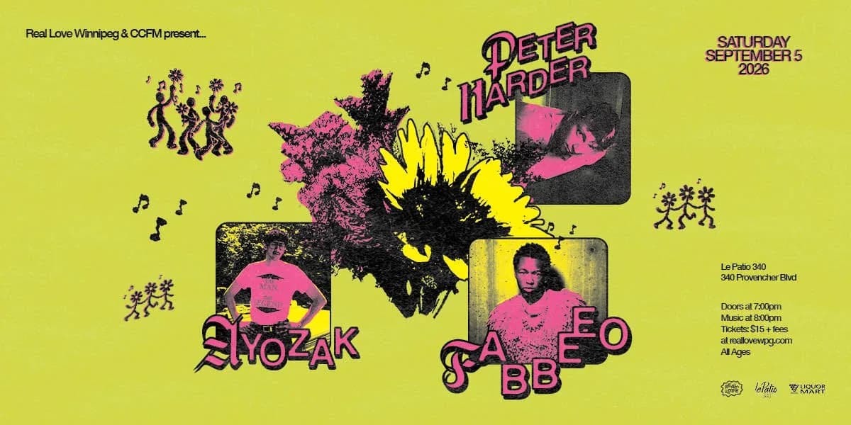 Peter Harder, AYOZAK & Fabbeeo at Le Patio 340 event poster
