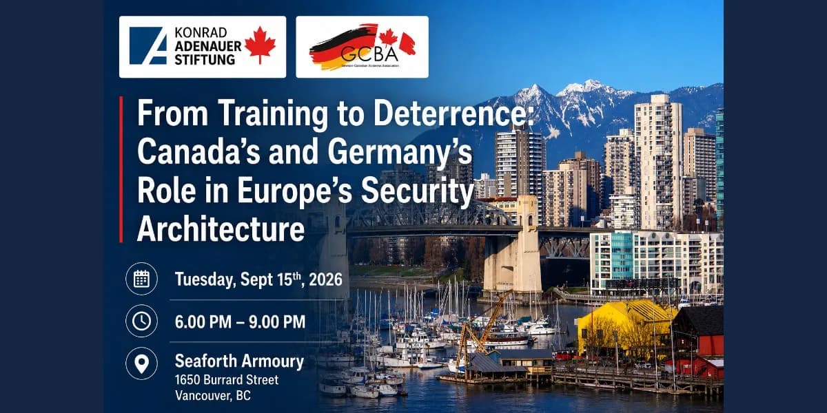 Canada’s and Germany’s Role in Europe’s Security Architecture event poster
