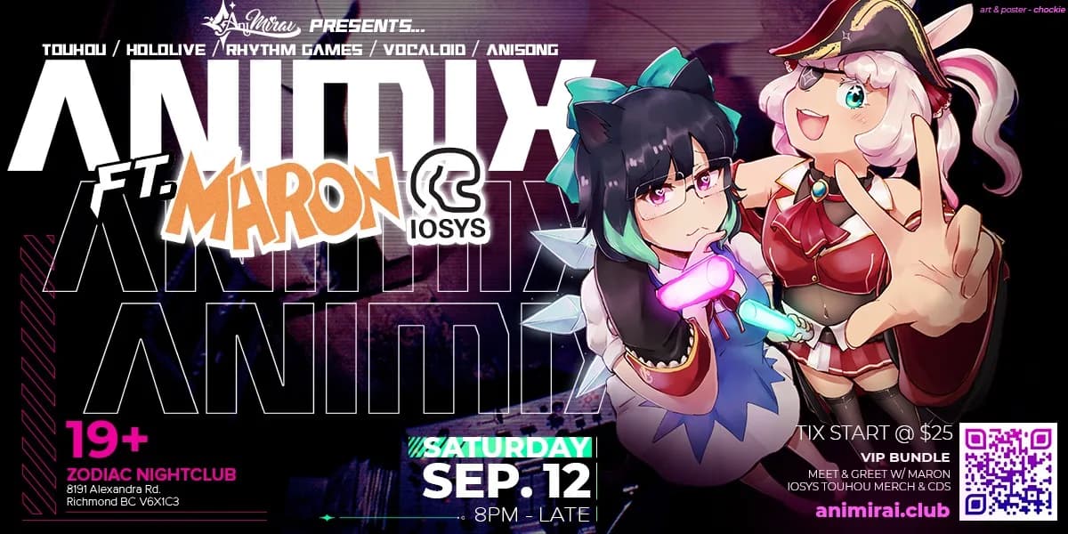 AniMirai Presents: Animix! Feat. Maron from IOSYS event poster