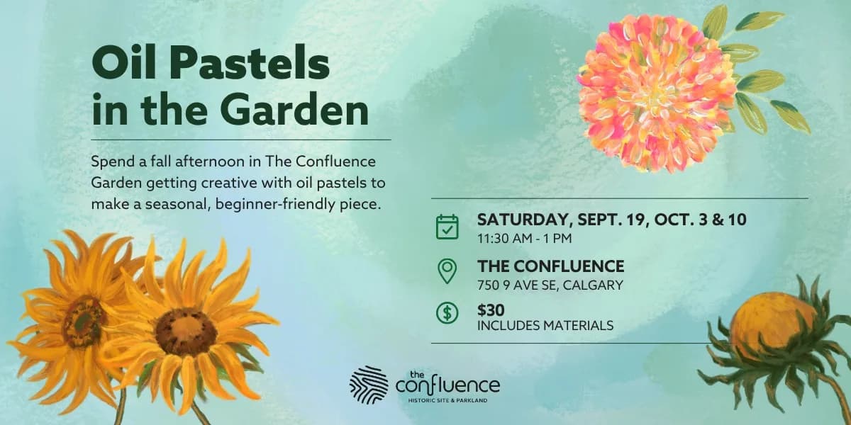 Oil Pastels in the Garden event poster