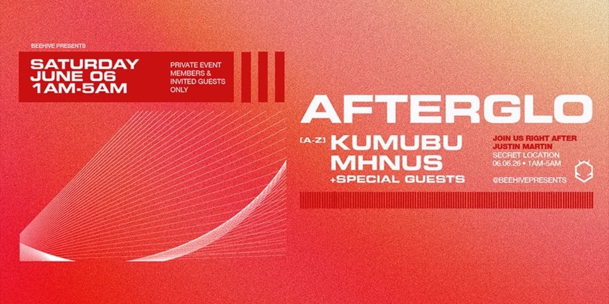 AFTERGLO (AFTER JUSTIN MARTIN) • 06.06.26 event poster
