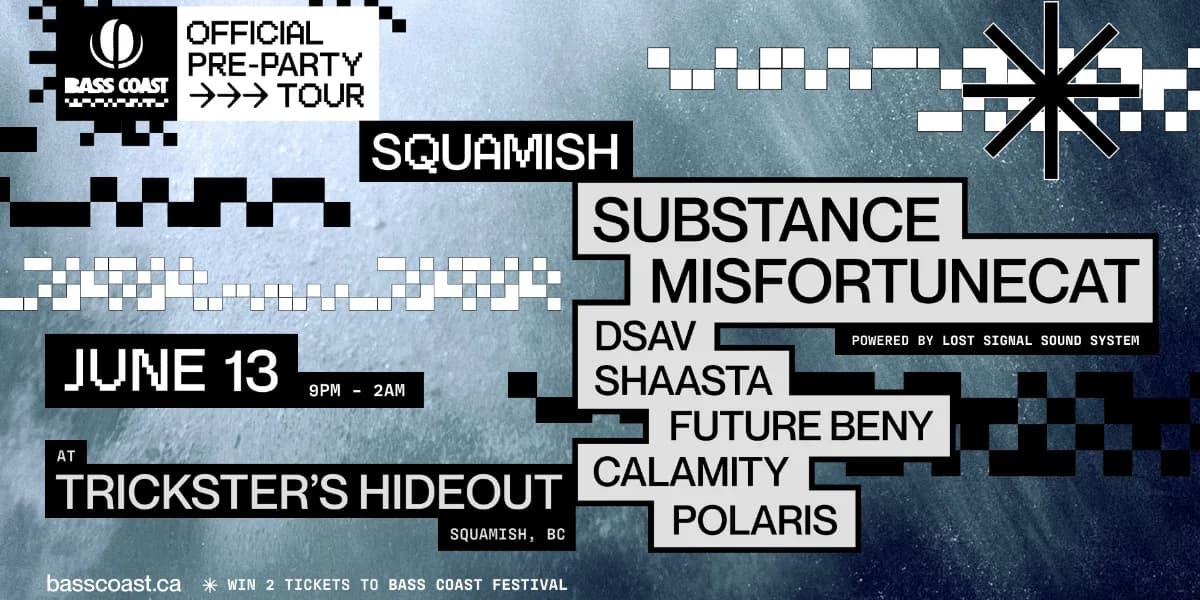 Bass Coast Pre Party Squamish event poster