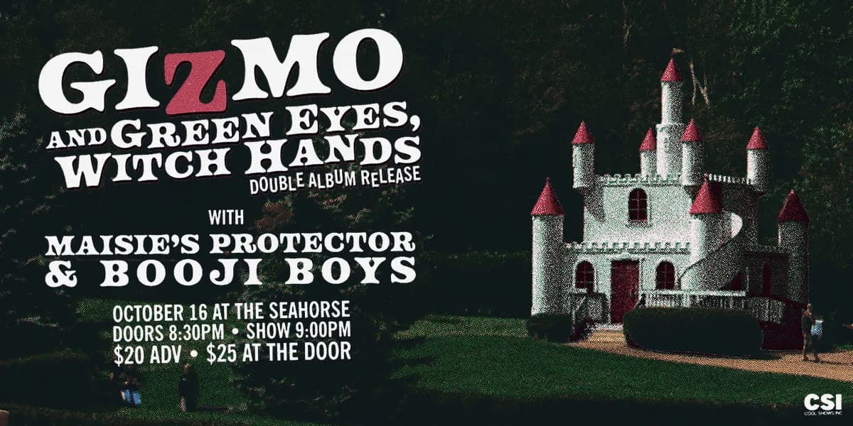 GIZMO & GREEN EYES WITCH HANDS event poster