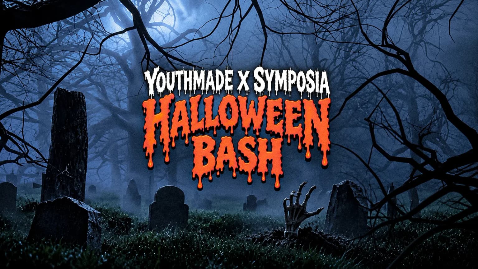 Youthmade x Symposia Halloween Bash event poster