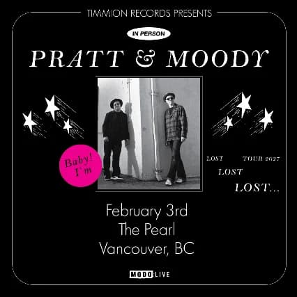 Pratt & Moody 2027 Tour event poster