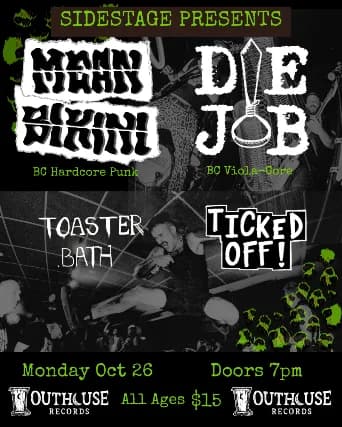 Mean Bikini | Die Job | Toaster Bath | Ticked Off! event poster