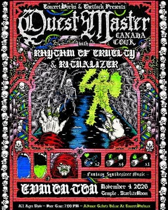 QUEST MASTER w/ RHYTHM OF CRUELTY & RITUALIZER event poster