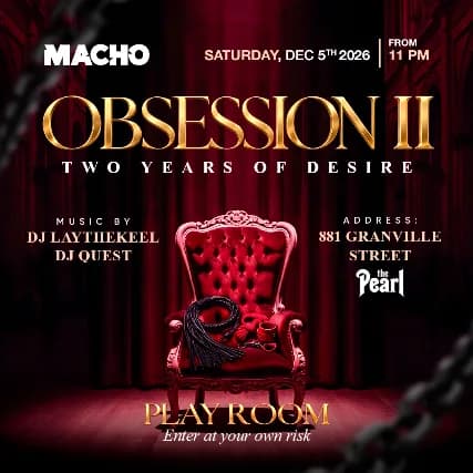 OBSESSION II — TWO YEARS OF DESIRE event poster