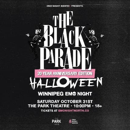 The Black Parade Halloween Emo Night Winnipeg at Park Theatre - Oct 31 2026 event poster