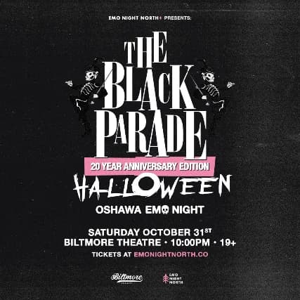 The Black Parade Halloween Emo Night Oshawa at Biltmore - Oct 31 2026 event poster
