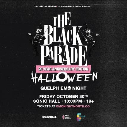 The Black Parade Halloween Emo Night Guelph at Sonic Hall - Oct 30 2026 event poster