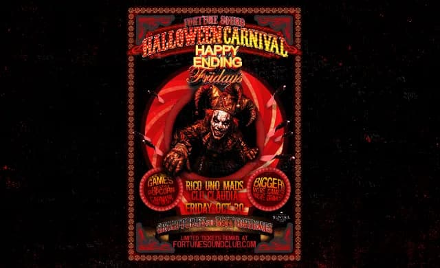 Fortune Sound Halloween Carnival at Happy Ending Fridays event poster