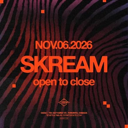 Skream (Open to Close) | 4AM License event poster