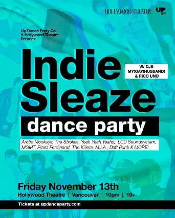 Indie Sleaze Dance Party at Hollywood Theatre - Nov 13 2026 event poster