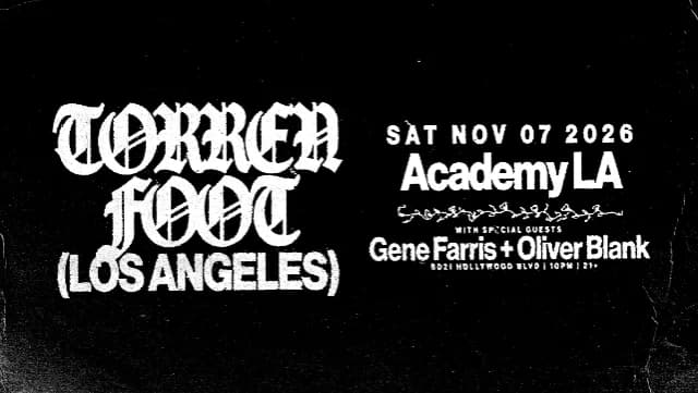 Torren Foot, Gene Farris, Oliver Blank event poster