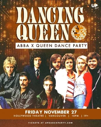 Dancing Queen: ABBA x Queen Dance Party at Hollywood Theatre Vancouver - Nov 27 2026 event poster