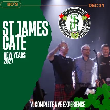 ST. JAMES GATE I NYE 2027 event poster