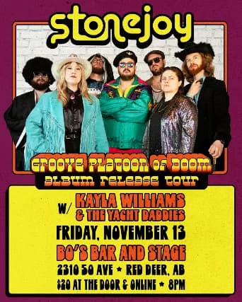STONEJOY RELEASE SHOW w/ KAYLA WILLIAMS BAND I LIVE X BO'S event poster