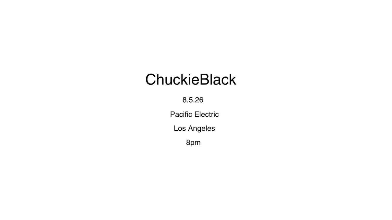 CHUCKIE BLACK event poster