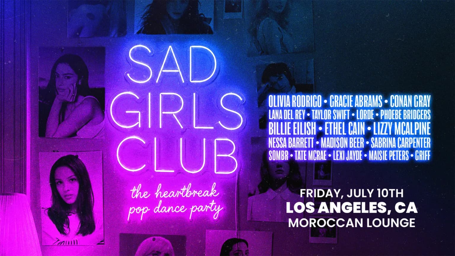 party iconic presents: SAD GIRLS CLUB event poster