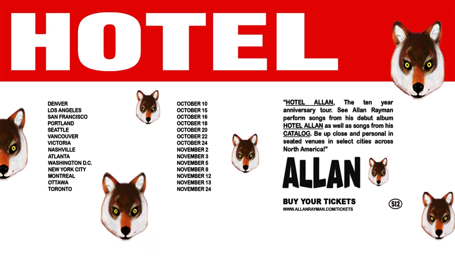 HOTEL ALLAN - The 10 Year Anniversary Tour event poster